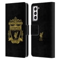 thumbnail image 1 of Head Case Designs Officially Licensed Liverpool Football Club Crest 1 Black 3 Leather Book Wallet Case Cover Compatible with Samsung Galaxy S21 5G, 1 of 6