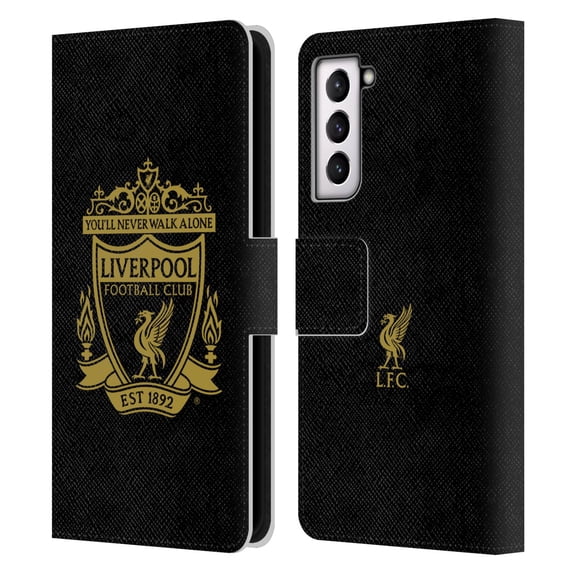 Head Case Designs Officially Licensed Liverpool Football Club Crest 1 Black 3 Leather Book Wallet Case Cover Compatible with Samsung Galaxy S21 5G
