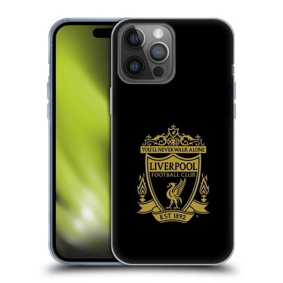 Head Case Designs Officially Licensed Liverpool Football Club Crest 1 Black 3 Soft Gel Case Compatible with Apple iPhone 14 Pro Max