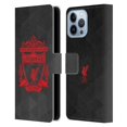 thumbnail image 1 of Head Case Designs Officially Licensed Liverpool Football Club Crest 1 Black Geometric 2 Leather Book Wallet Case Cover Compatible with Apple iPhone 13 Pro Max, 1 of 6