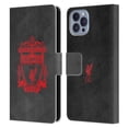 thumbnail image 1 of Head Case Designs Officially Licensed Liverpool Football Club Crest 1 Black Geometric 2 Leather Book Wallet Case Cover Compatible with Apple iPhone 14, 1 of 6