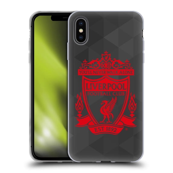Head Case Designs Officially Licensed Liverpool Football Club Crest 1 Black Geometric 2 Soft Gel Case Compatible with Apple iPhone XS Max