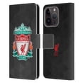 thumbnail image 1 of Head Case Designs Officially Licensed Liverpool Football Club Crest 1 Black Geometric 1 Leather Book Wallet Case Cover Compatible with Apple iPhone 15 Pro, 1 of 6