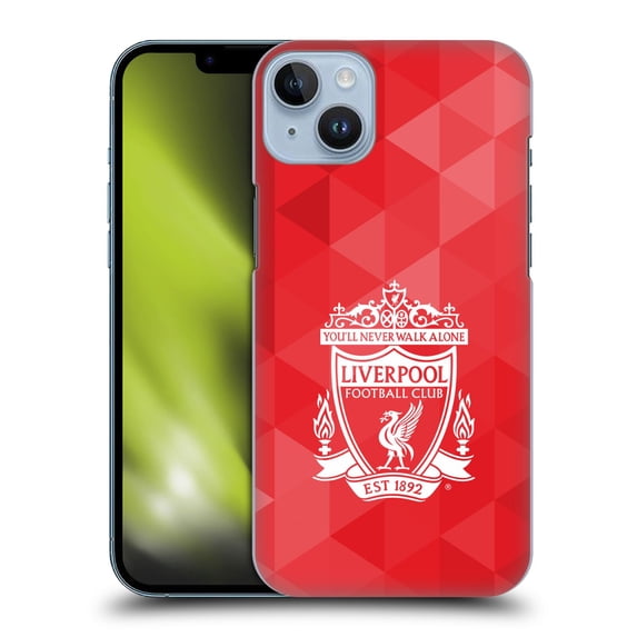 Head Case Designs Officially Licensed Liverpool Football Club Crest 1 Red Geometric 2 Hard Back Case Compatible with Apple iPhone 14 Plus