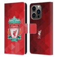 thumbnail image 1 of Head Case Designs Officially Licensed Liverpool Football Club Crest 1 Red Geometric 1 Leather Book Wallet Case Cover Compatible with Apple iPhone 14 Pro, 1 of 6