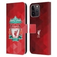 thumbnail image 1 of Head Case Designs Officially Licensed Liverpool Football Club Crest 1 Red Geometric 1 Leather Book Wallet Case Cover Compatible with Apple iPhone 15 Pro Max, 1 of 6