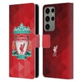 thumbnail image 1 of Head Case Designs Officially Licensed Liverpool Football Club Crest 1 Red Geometric 1 Leather Book Wallet Case Cover Compatible with Samsung Galaxy S23 Ultra 5G, 1 of 6