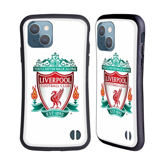 Head Case Designs Officially Licensed Liverpool Football Club Crest 1 White 1 Hybrid Case Compatible with Apple iPhone 13