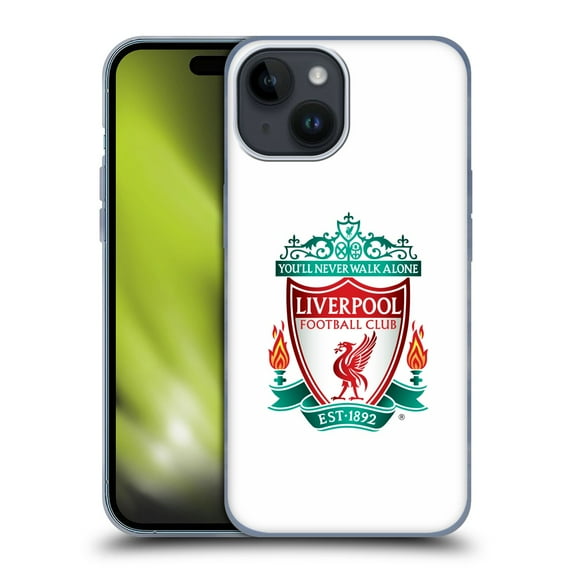 Head Case Designs Officially Licensed Liverpool Football Club Crest 1 White 1 Soft Gel Case Compatible with Apple iPhone 15