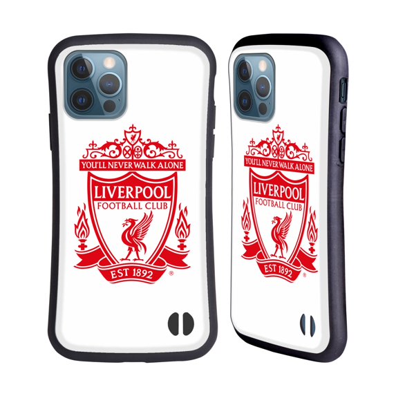 Head Case Designs Officially Licensed Liverpool Football Club Crest 1 White 2 Hybrid Case Compatible with Apple iPhone 12 / iPhone 12 Pro
