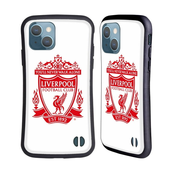 Head Case Designs Officially Licensed Liverpool Football Club Crest 1 White 2 Hybrid Case Compatible with Apple iPhone 13