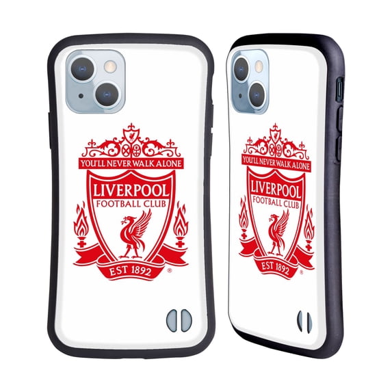 Head Case Designs Officially Licensed Liverpool Football Club Crest 1 White 2 Hybrid Case Compatible with Apple iPhone 14