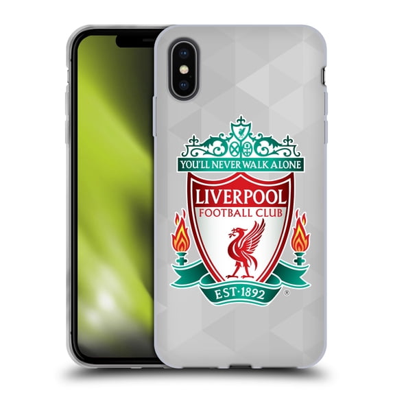 Head Case Designs Officially Licensed Liverpool Football Club Crest 1 White Geometric 1 Soft Gel Case Compatible with Apple iPhone XS Max