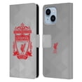 thumbnail image 1 of Head Case Designs Officially Licensed Liverpool Football Club Crest 1 White Geometric 2 Leather Book Wallet Case Cover Compatible with Apple iPhone 14 Plus, 1 of 6