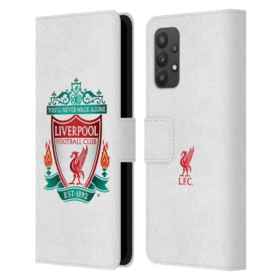 Head Case Designs Officially Licensed Liverpool Football Club Crest 1 White 1 Leather Book Wallet Case Cover Compatible with Samsung Galaxy A32 5G / M32 5G (2021)