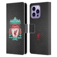 thumbnail image 1 of Head Case Designs Officially Licensed Liverpool Football Club Crest 2 Black Pixel 1 Leather Book Wallet Case Cover Compatible with Apple iPhone 14 Pro Max, 1 of 6