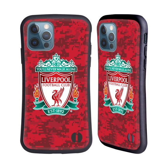 Head Case Designs Officially Licensed Liverpool Football Club Digital Camouflage Home Red Crest Hybrid Case Compatible with Apple iPhone 12 / iPhone 12 Pro