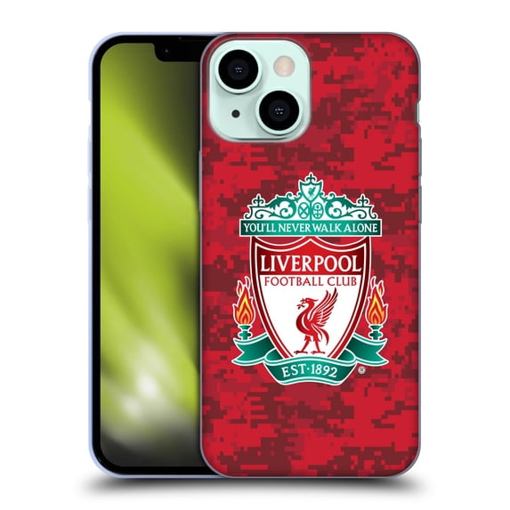 Head Case Designs Officially Licensed Liverpool Football Club Digital Camouflage Home Red Crest Soft Gel Case Compatible with Apple iPhone 13 Mini