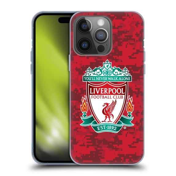 Head Case Designs Officially Licensed Liverpool Football Club Digital Camouflage Home Red Crest Soft Gel Case Compatible with Apple iPhone 14 Pro