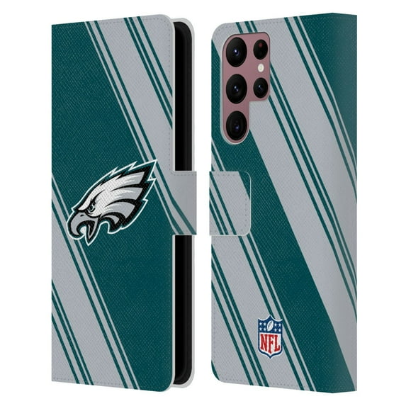 Head Case Designs NFL Philadelphia Eagles Artwork Stripes Leather Book Wallet Case Cover For Samsung Galaxy S22 Ultra 5G