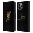 thumbnail image 1 of Head Case Designs Officially Licensed Liverpool Football Club Liver Bird Gold Logo On Black Leather Book Wallet Case Cover Compatible with Apple iPhone 11 Pro, 1 of 6