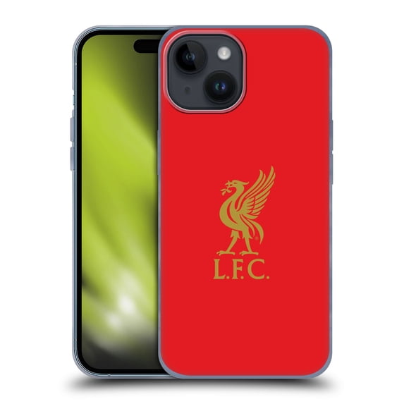 Head Case Designs Officially Licensed Liverpool Football Club Liver Bird Gold Logo On Red Soft Gel Case Compatible with Apple iPhone 15