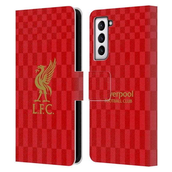 Head Case Designs Officially Licensed Liverpool Football Club Liver Bird Gold On Red Kit Leather Book Wallet Case Cover Compatible with Samsung Galaxy S21 5G