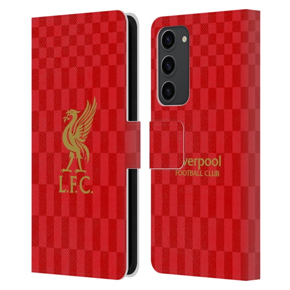 Head Case Designs Officially Licensed Liverpool Football Club Liver Bird Gold On Red Kit Leather Book Wallet Case Cover Compatible with Samsung Galaxy S23+ 5G
