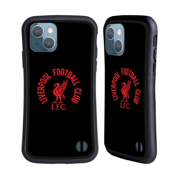 Head Case Designs Officially Licensed Liverpool Football Club Liver Bird Red LFC On Black Hybrid Case Compatible with Apple iPhone 13