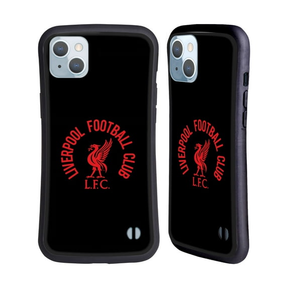 Head Case Designs Officially Licensed Liverpool Football Club Liver Bird Red LFC On Black Hybrid Case Compatible with Apple iPhone 14 Plus