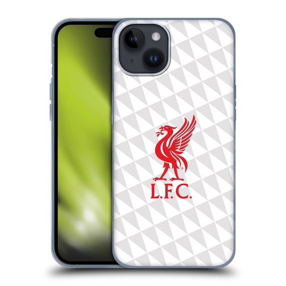 Head Case Designs Officially Licensed Liverpool Football Club Liver Bird Red On White Kit Soft Gel Case Compatible with Apple iPhone 15 Plus