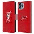 thumbnail image 1 of Head Case Designs Officially Licensed Liverpool Football Club Liver Bird White Logo In Red Leather Book Wallet Case Cover Compatible with Apple iPhone 14, 1 of 6