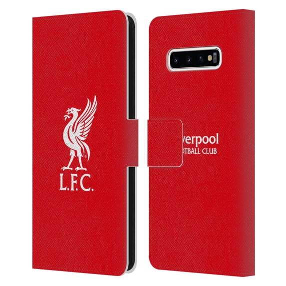 Head Case Designs Officially Licensed Liverpool Football Club Liver Bird White Logo In Red Leather Book Wallet Case Cover Compatible with Samsung Galaxy S10+ / S10 Plus