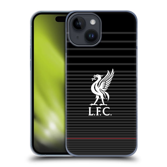 Head Case Designs Officially Licensed Liverpool Football Club Liver Bird White On Black Kit Hard Back Case Compatible with Apple iPhone 15