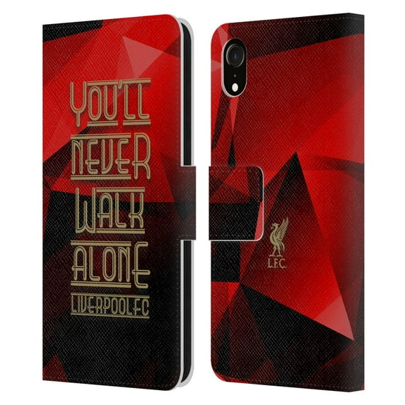 Head Case Designs Officially Licensed Liverpool Football Club Liver Bird Ynwa Red Geo Ynwa Leather Book Wallet Case Cover Compatible with Apple iPhone XR
