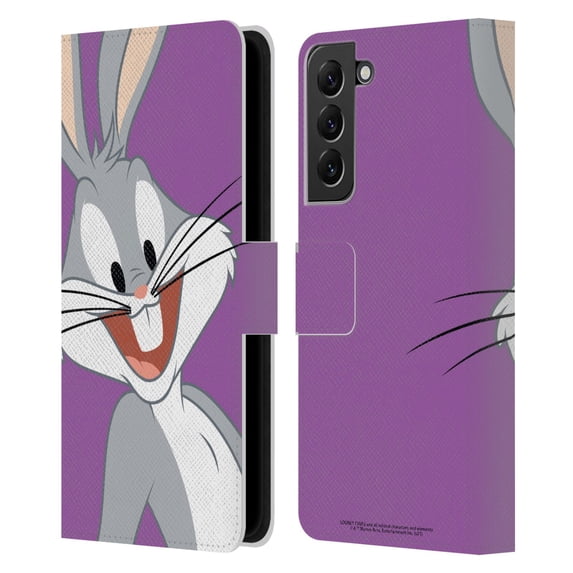 Head Case Designs Officially Licensed Looney Tunes Characters Bugs Bunny Leather Book Wallet Case Cover Compatible with Samsung Galaxy S22+ 5G