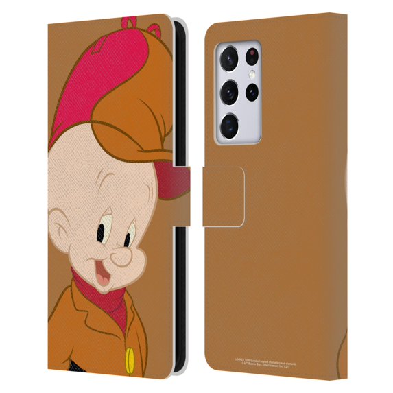 Head Case Designs Officially Licensed Looney Tunes Characters Elmer Fudd Leather Book Wallet Case Cover Compatible with Samsung Galaxy S21 Ultra 5G