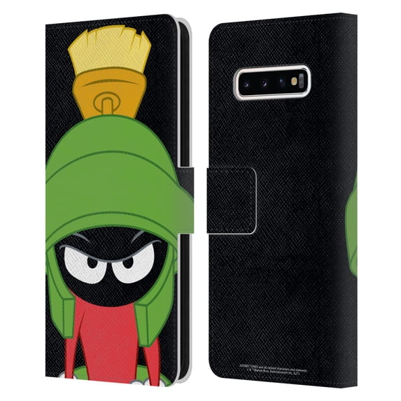 Head Case Designs Officially Licensed Looney Tunes Characters Marvin The Martian Leather Book Wallet Case Cover Compatible with Samsung Galaxy S10+ / S10 Plus