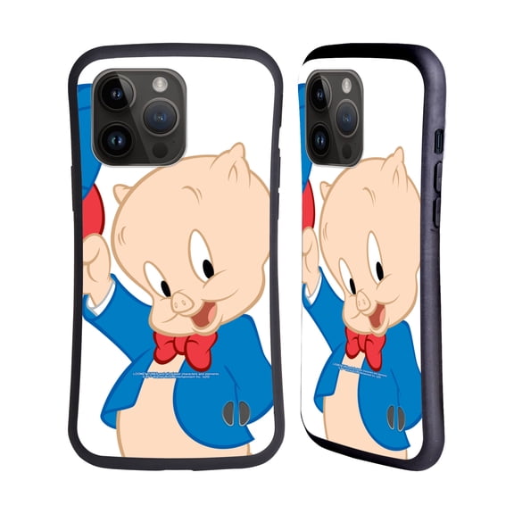 Head Case Designs Officially Licensed Looney Tunes Characters Porky Pig Hybrid Case Compatible with Apple iPhone 15 Pro Max