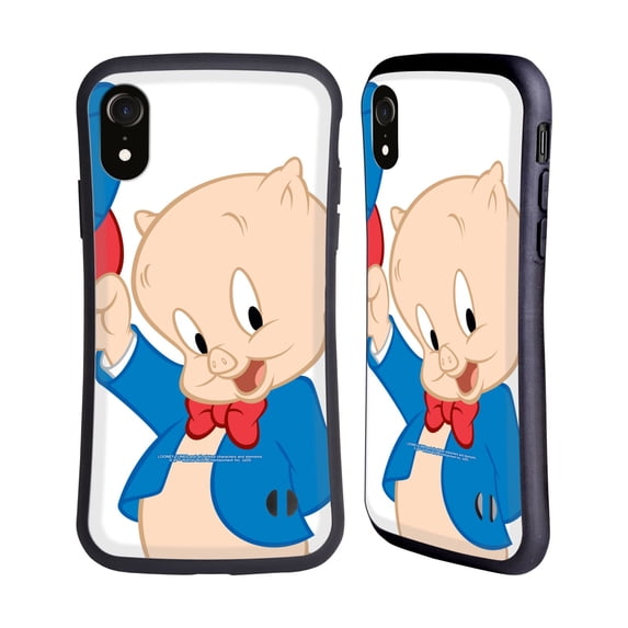 Head Case Designs Officially Licensed Looney Tunes Characters Porky Pig Hybrid Case Compatible with Apple iPhone XR