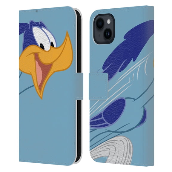 Head Case Designs Officially Licensed Looney Tunes Characters Road Runner Leather Book Wallet Case Cover Compatible with Apple iPhone 15 Plus