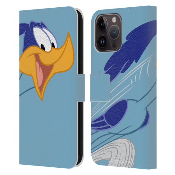 Head Case Designs Officially Licensed Looney Tunes Characters Road Runner Leather Book Wallet Case Cover Compatible with Apple iPhone 15 Pro Max