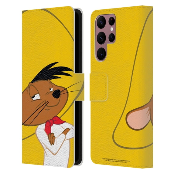 Head Case Designs Officially Licensed Looney Tunes Characters Speedy Gonzales Leather Book Wallet Case Cover Compatible with Samsung Galaxy S22 Ultra 5G