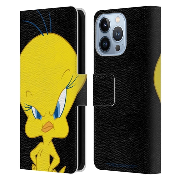 Head Case Designs Officially Licensed Looney Tunes Characters Tweety Leather Book Wallet Case Cover Compatible with Apple iPhone 13 Pro