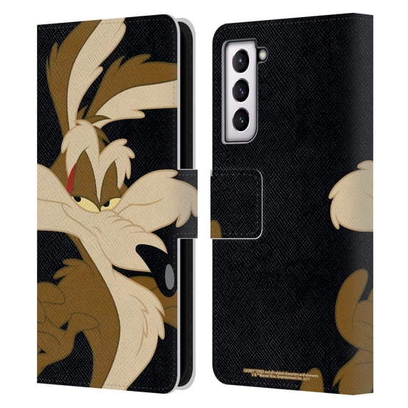 Head Case Designs Officially Licensed Looney Tunes Characters Wile E. Coyote Leather Book Wallet Case Cover Compatible with Samsung Galaxy S21 5G