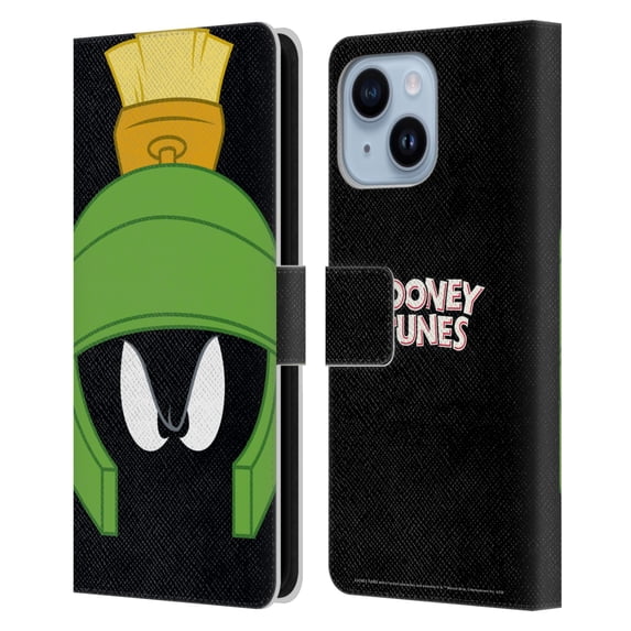 Head Case Designs Officially Licensed Looney Tunes Full Face Marvin The Martian Leather Book Wallet Case Cover Compatible with Apple iPhone 14 Plus