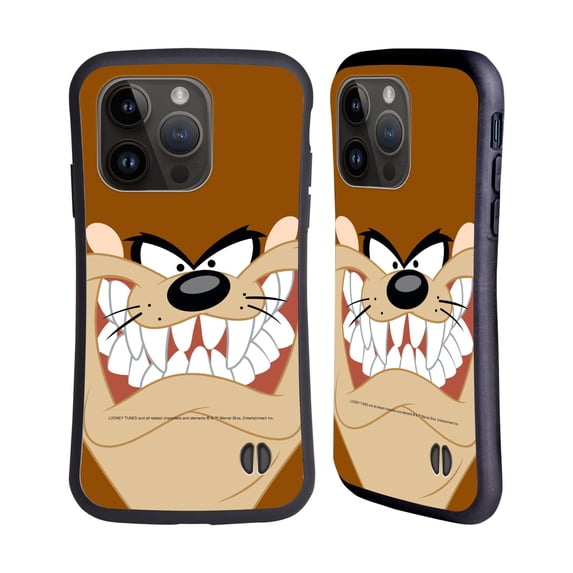 Head Case Designs Officially Licensed Looney Tunes Full Face Tasmanian Devil Hybrid Case Compatible with Apple iPhone 15 Pro