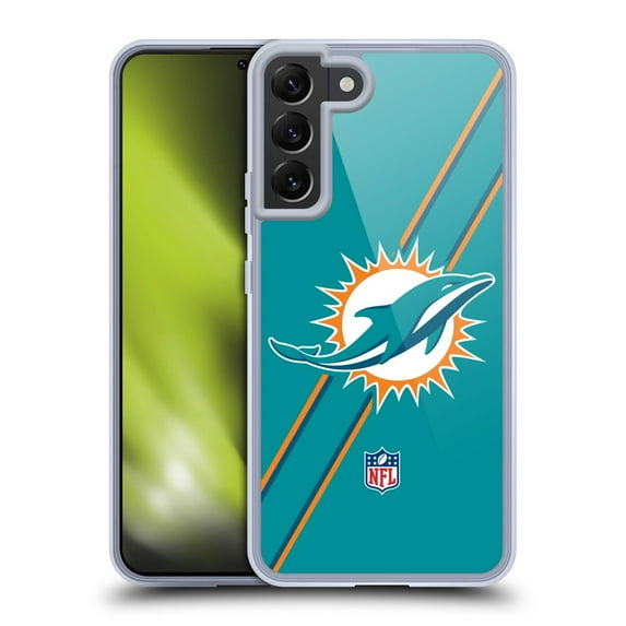 Head Case Designs NFL Miami Dolphins Logo Stripes Soft Gel Case for Samsung Galaxy S22+ 5G