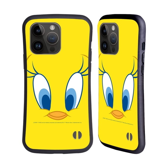 Head Case Designs Officially Licensed Looney Tunes Full Face Tweety Hybrid Case Compatible with Apple iPhone 15 Pro Max