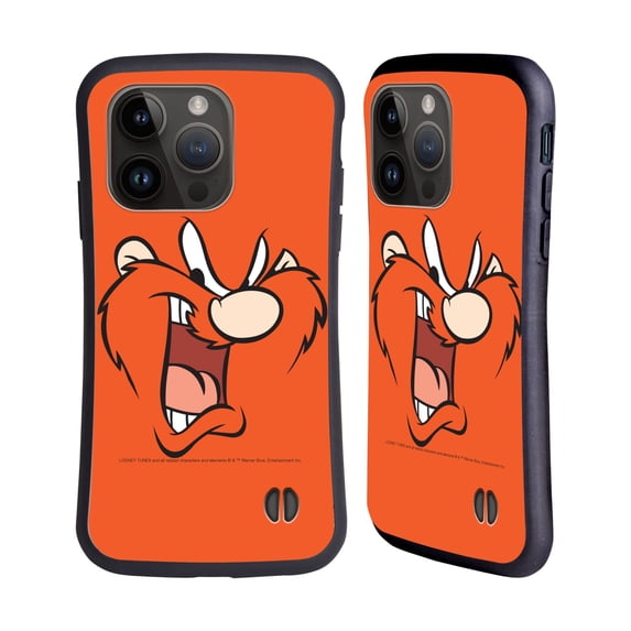 Head Case Designs Officially Licensed Looney Tunes Full Face Yosemite Sam Hybrid Case Compatible with Apple iPhone 15 Pro